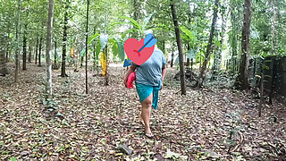 Desi chubby girl going nude in the woods