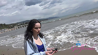 Beach Day Fun with Selena: Barefoot Sand & Shells, Then Roadside Sloppy Blowjob!
