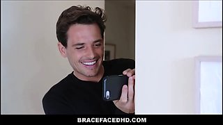 Blondie teen step sister with braces pounded by step bro