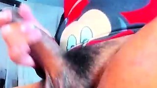 Shemale tranny enjoying solo masturbation