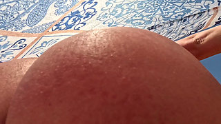 Hot Naked MILF Teasing on the Public Beach