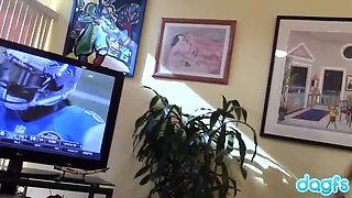 Teen Brunette Kaylee Haze Gives Insane Blowjob During Football