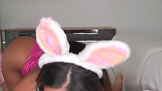 Pink Bunny MILF Rides Dick on Easter