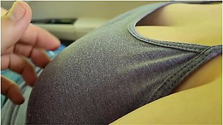 Saw Her Hard Nipple Through Shirt And Couldnt Resist Touching Her Big Tits In The Car