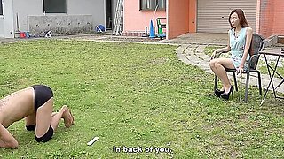 Outdoor Slave Training At Young Ladys Summer Resort Ranch