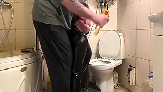Cought Handcuffed And Punished On A Toilet Bowl