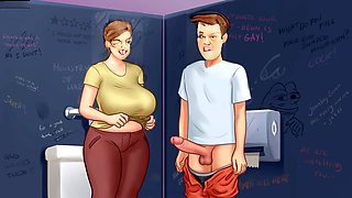 Boob squeeze, gaming, internal cumshot