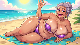 Sexy Big Boobs on Beach