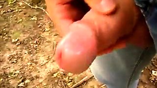 Outdoor Masturbation: Uncut Cock Wanking and Cumming