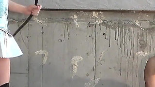 Nipple Clip Tug-of-war, Tug-of-war with Pantyhose Over Faces, Loser Receives 10 Lashes of Whip From Cosplayer Girl Each Time