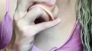 Stella Samore Throat Training With Big Dildo