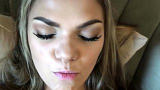 Tit fucked busty brunette blowjob babe sexy pov action