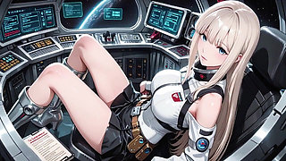 Private Moments Inside the Futuristic Spaceship Where Her White Uniform Is Stretched to Perfection