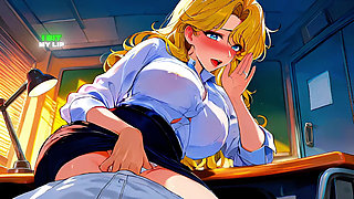 Extra Lessons After Dark with Blonde MILF - Ai Animation