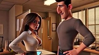 Horny Office Girl Fucked Hard in Copy Room - Lewd Artificial 3D Hentai Animation