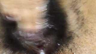 Lots of Water and Milk From a Hairy Pussy