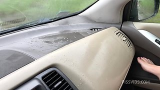 Crystal First Pee And Squirt In My Car