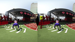 Athletic Asian with Big Tits: Outdoor Gym Fuck and Creampie