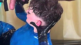Inside the Training 28: Blue Latex Catsuit, Suspension, Fisting & Pegging in Extreme Heat