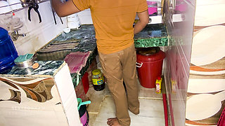 Desi Bhabhi Puts Pomegranate Seeds on Devar’s Cock and Sucks It Before Hard Kitchen Fuck