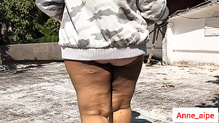 Naked Indian girl in white jacket shows her curves and walking nude