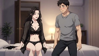 Stepmom's teach Private Lingerie Lesson to her stepson