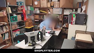 Naomi Mae Tiny Teen Shoplifting Strip Search by Security Guard