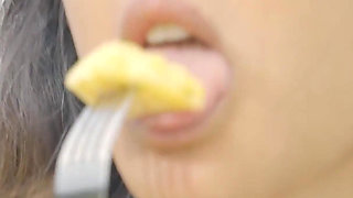 I grab a bowl of fruit and head out to the hotel’s pool.