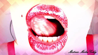 Cum to my red glossy lips and red lustful shapes