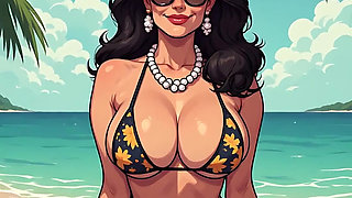 Gorgeous Women at the Beach Bikini Art