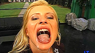 Busty Blonde Gangbanged Hard and Drenched in Bukkake Cum