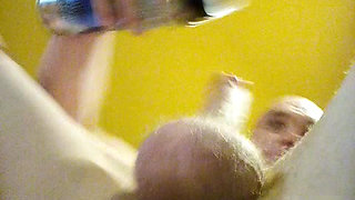 guy sticks shaving foam in his ass