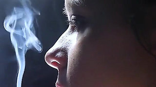 A Little Bit Naked Smoking Girl