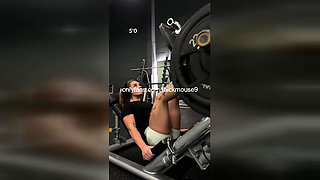 18-Year-Old Gym Girl Accidentally Flashes Tight Pussy During Live Stream