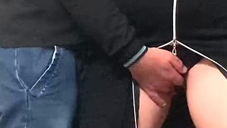 German Subway Stranger Fingers MILF Pussy - Amateur Outdoor Fingering Orgasm