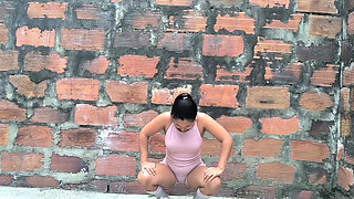 Stretching Outside and Peeing My Gym Clothes