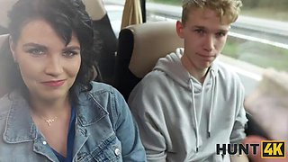 HUNT4K. Hot bus sex with big titty brunette ft. Federika  Charlie Dean: Blowjob, Doggy  Missonary Porn