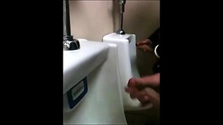 Outdoor Wank Session for Two Slim Dicks at the Urinals