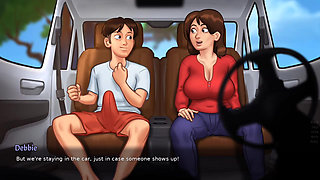 Debbie and Anon intimate scene in car inside