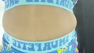 Sexy Filipina MILF, Shaking, Rubbing, & Smacking Her Big Smurf Ass & Pussy