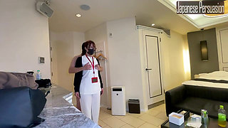 Famous Gyaru Nurse in Hospital, Deep Throat Pleasure Leads to Repeated Climax and Creampie Finish