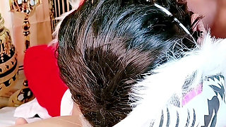 Red Dress Naughty Mood Christmas Celebration After Dark Nepali Village Beauty Lady Santa Get's Creampie