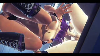 Lol Kda Hentai - Evelynn Futa Fucks Kaisa's Ass and Blowjob - Japanese Asian Manga Anime Game Porn