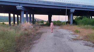 Slave Her Shaved Pussy On The Train