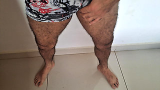 Jerking off with my rock-hard cock!