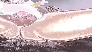 A Nurse in White Gloves Waxes a Guy