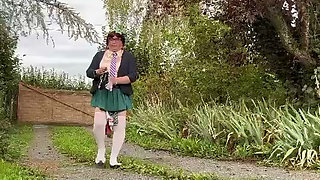 Dressed in a little green skirt for an evening out