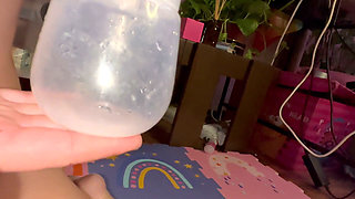 Blonde-stepmom-in-breast-milk-milk-machine-milk-squit