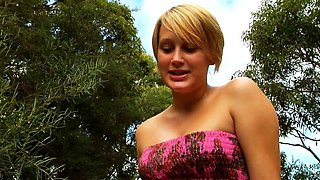 Awesome Big Boobs Blonde Masturbates In The Shower