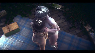Nier Automata Hentai - 2b Sex Under the Rain - Japanese Asian Manga Anime Film Game Porn